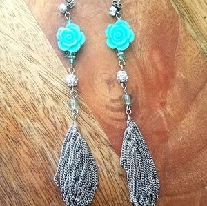 Turquoise Flower Earrings
